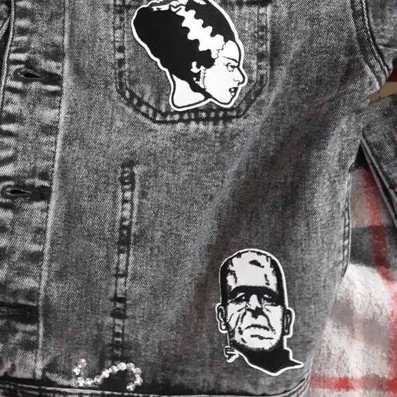 SOLD! Nosferatu pt.2! Horror movie lovers acid washed denim- CLAIMED! - Picture 8 of 16